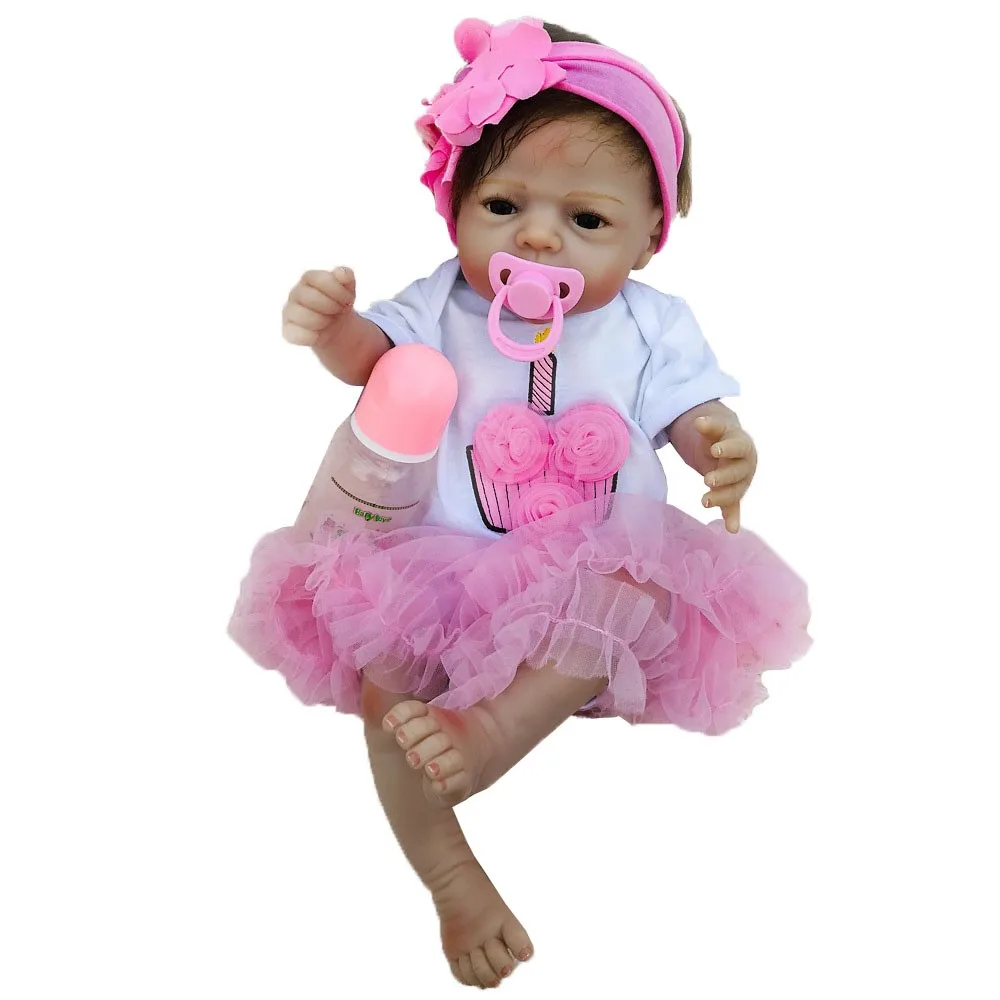 22 дюймов Детские куклы-Реборн игрушки для девочек Спящая кукла красивая