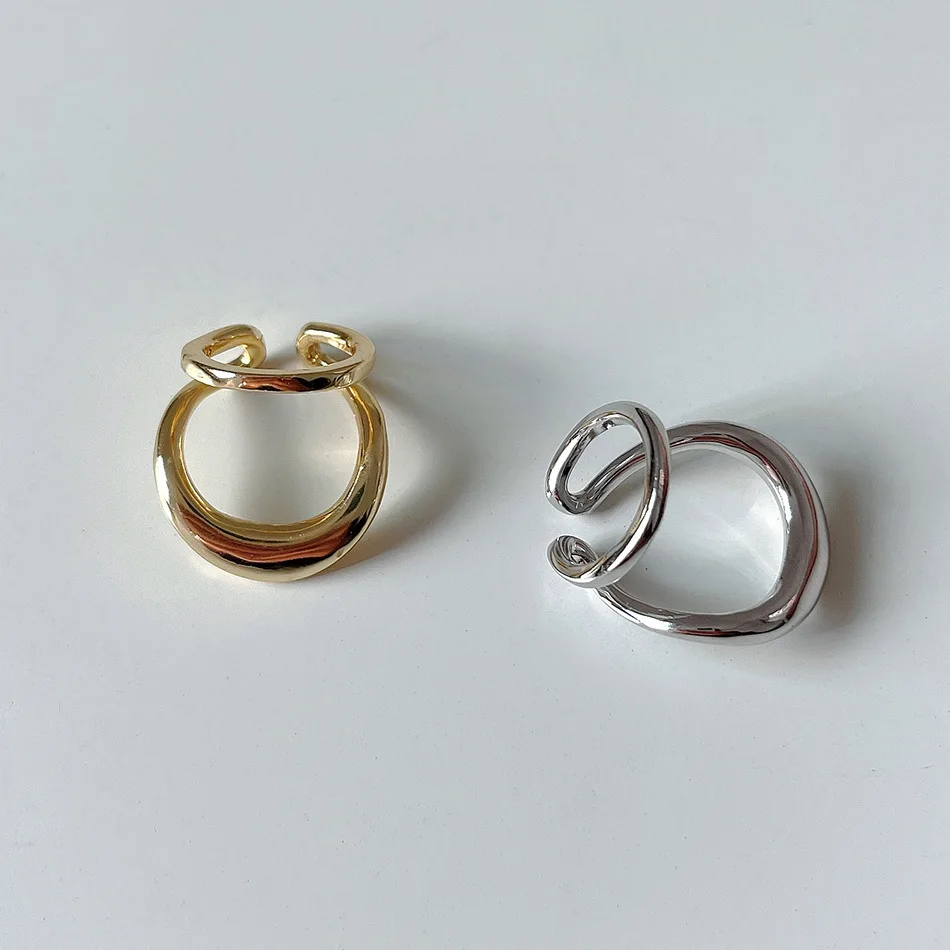 

ONLY 1PC Authentic 925 Sterling silver White/ Gold Double Rows Wave Irregular Geometric Clip Earrings (No pierced) TLE2192