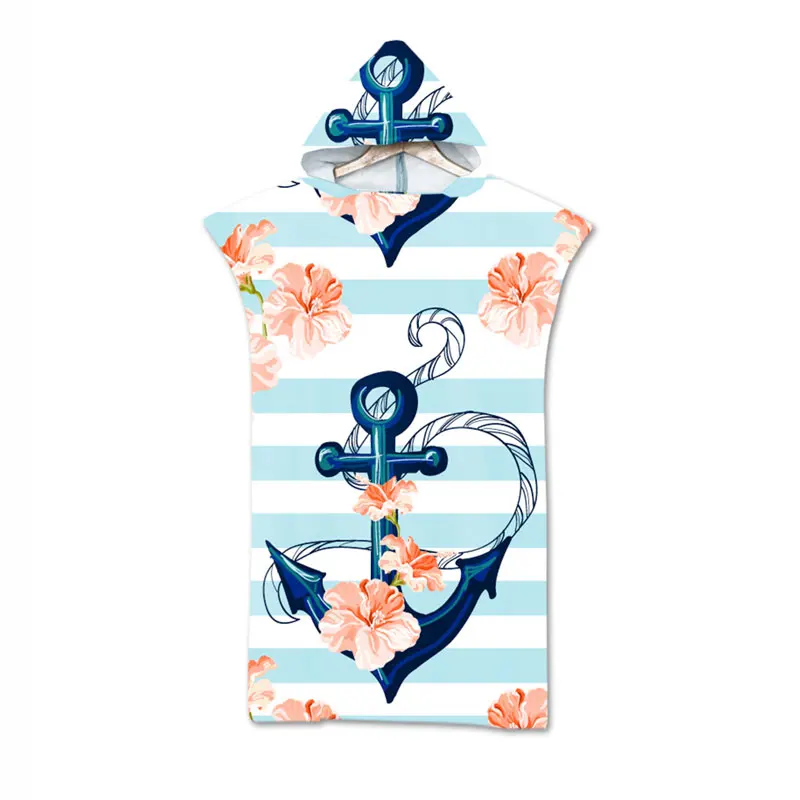 Клетчатое пляжное полотенце в полоску с капюшоном из микрофибры | Дом и сад