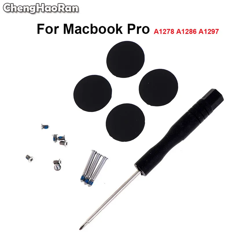 

ChengHaoRan For Macbook Pro A1278 A1286 A1297 Rubber Feet Bottom Case Cover With Foot Screws set Phillips Screwdriver