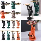 Скандинавская скульптура французского бульдога, статуя собаки, поднос для хранения ювелирных изделий, поднос для ключей, семейный подарок, художественные изделия из смолы