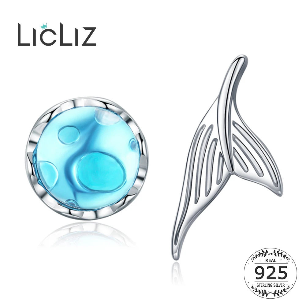 Женские серьги гвоздики из серебра 925 пробы с синим кристаллом|Серьги-гвоздики| |