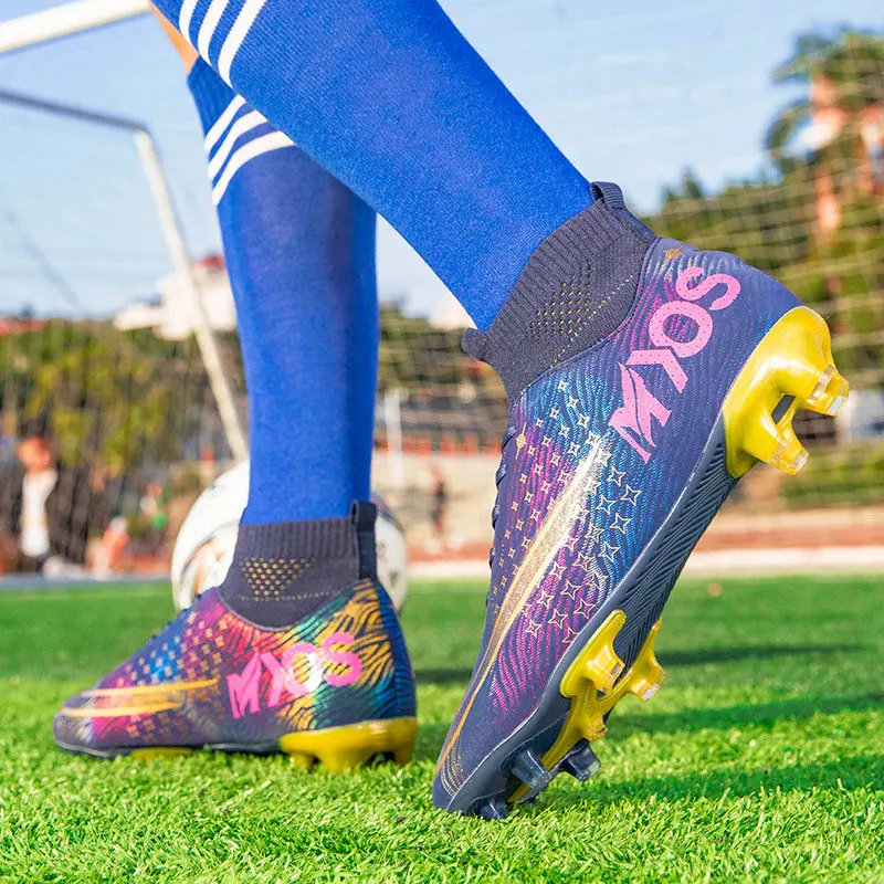 Man Soccer Shoes Outdoor Professional Spikes Men Colorful High top Soccer Sneakers Unisex Cleats Sock Football Turf Shoes Men