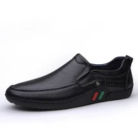 four new season mens business casual shoes leather black light shoes breathable soft soles peas driving shoes