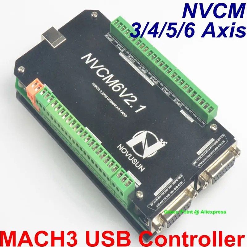Full Function MACH3 125KHz NVCM6V2.1 USB Motion Control Card 3/4/5/6 Axis Stepper Motor 12V - 32VDC 1A USB Port CNC Controller