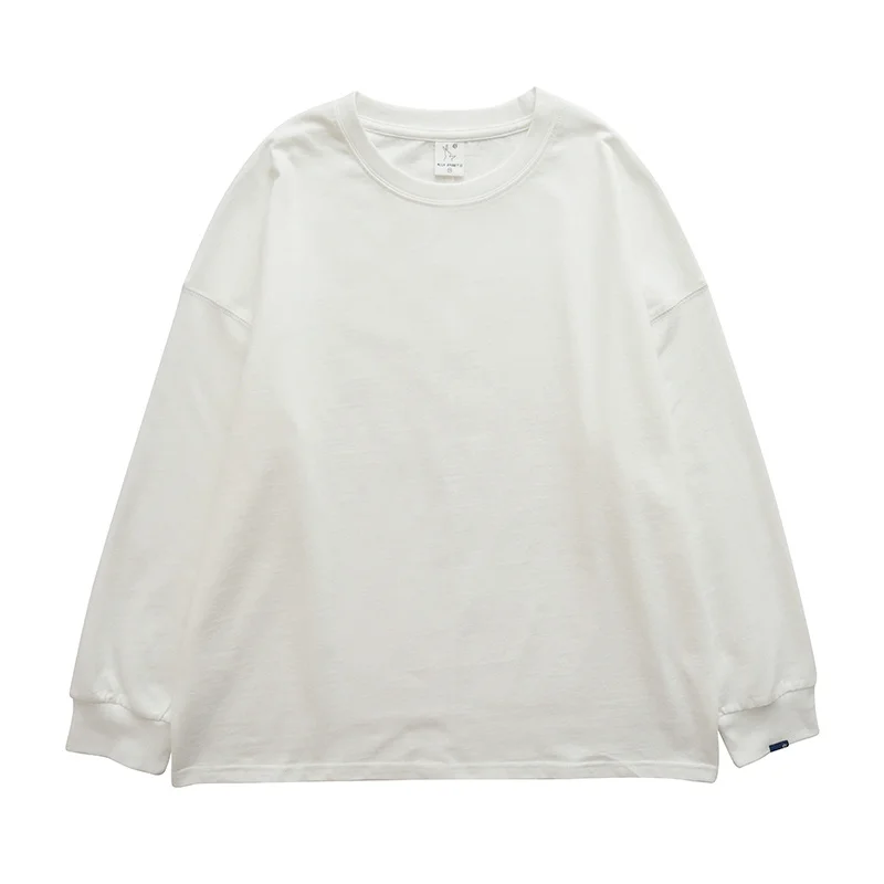 Белая женская футболка с длинным рукавом свободный тонкий осенний Топ | Женская