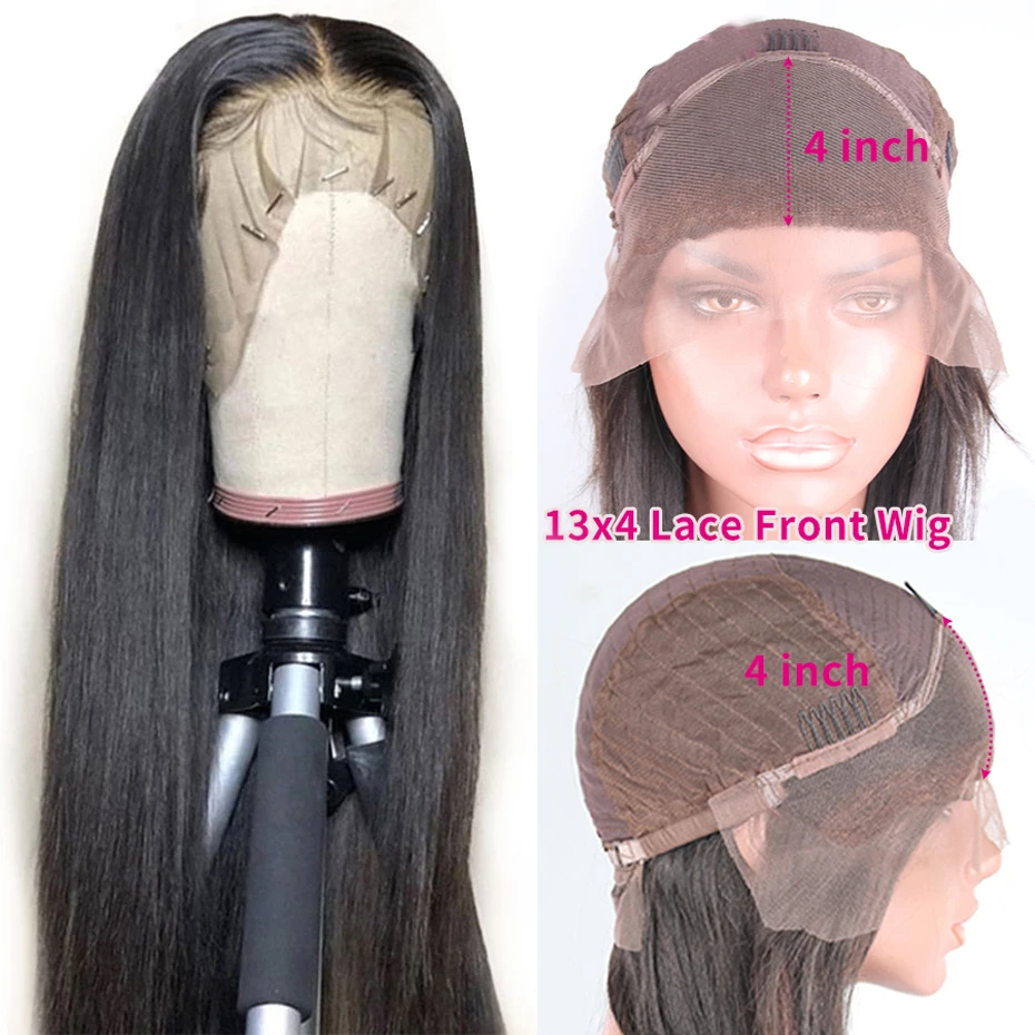 Передние парики из человеческих волос на сетке 13X4 прямые передние женские с Реми