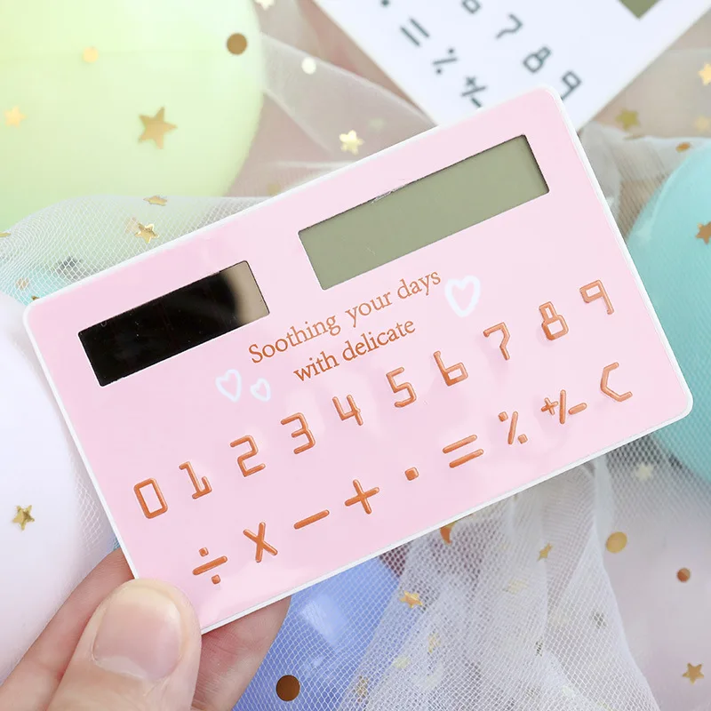 

Портативный мультяшный милый карточный калькулятор xiaomi, мини-калькулятор с животными, милый креативный калькулятор на солнечной батарее, д...