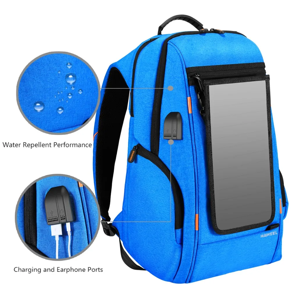 puluz outdoor multi function solar panel power comfortable breathable casual backpack laptop bag for 3c camera accessories free global shipping