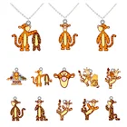 Симпатичные и забавные персонажи из мультфильмов Диснея, прыгающий тигр, подвеска из эпоксидной смолы, ювелирное ожерелье