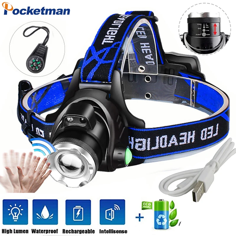 Налобный фонасветильник V6 светодиодный с датчиком движения | Лампы и освещение