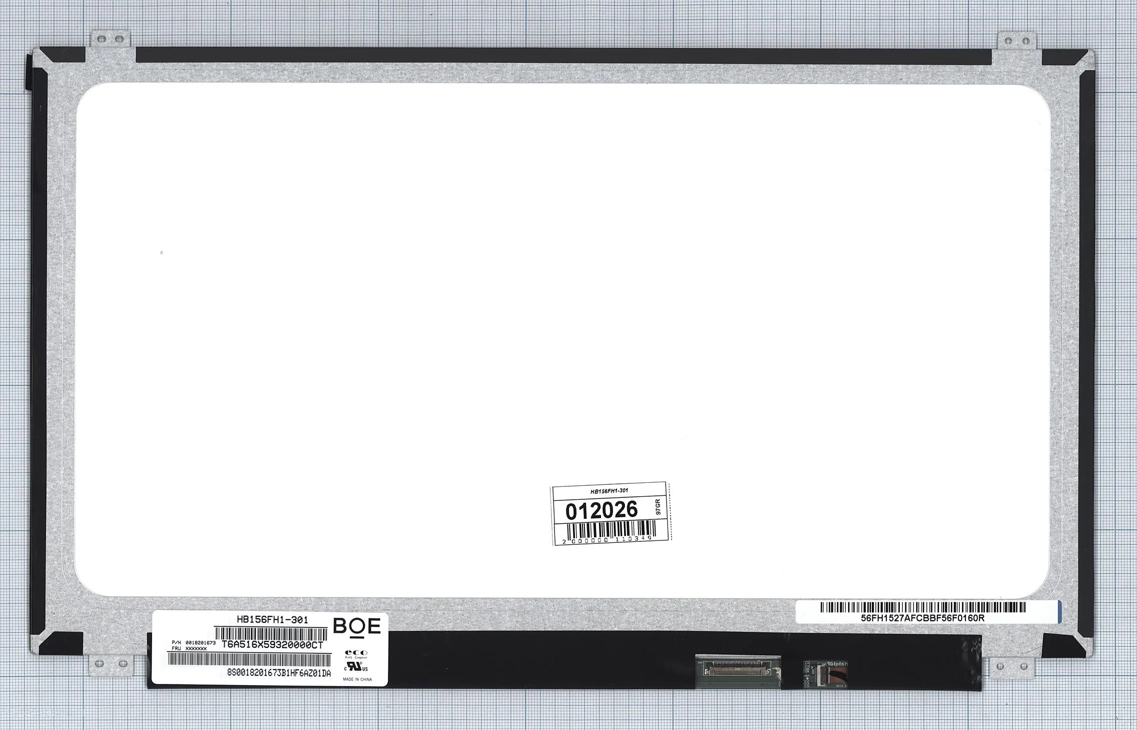 Матрица HB156FH1-301 Диагональ 15.6 1920x1080 (Full HD) BOE-Hydis Глянцевая Светодиодная (LED) - купить