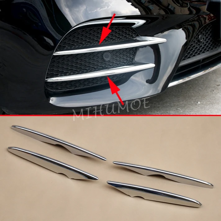 Хром передний бампер решетка туман крышка светильник планки для 2016 2019 Mercedes GLC X253