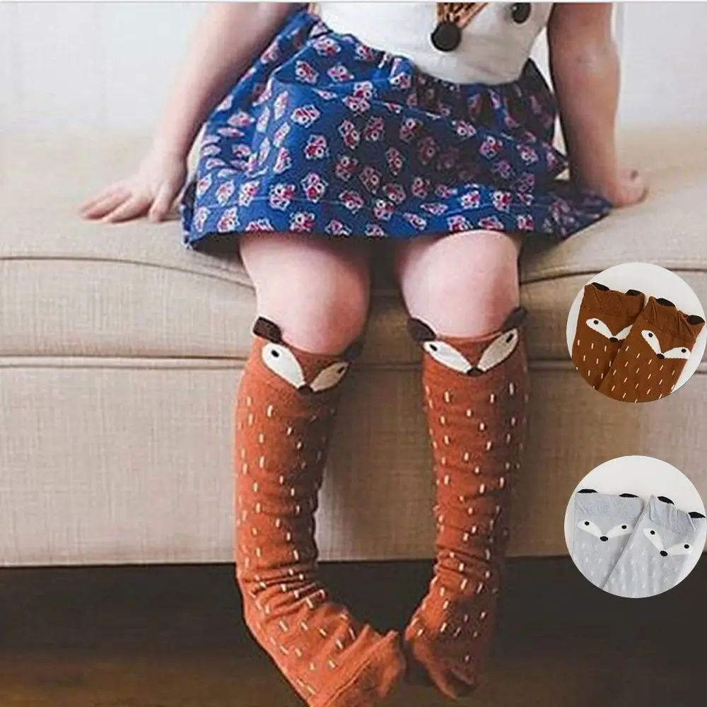 

baby Socks Knee High Long Leg Warmers Boy Girl Children Socks fashion Cartoon baby Socks Animal print Fox Long kids Socks
