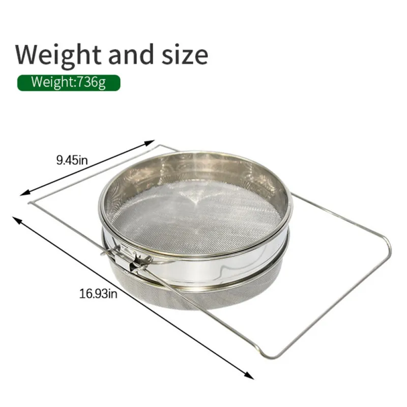

Reusable Honey Sieve Stainless Steel Double-layer Sieve for Beekeeping Equipment Yogurt Stretch Sieve Practical Beekeeping Tools