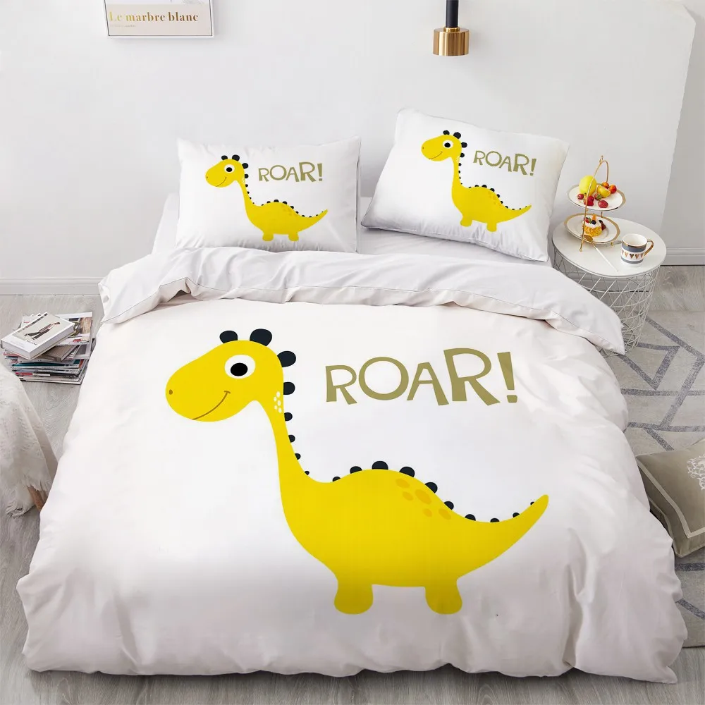 

3D Custom Design Cartoon Duvert Cover Set Bedclothes Comforther Covers Pillow case King Queen Double Single Size Gray Linens bed