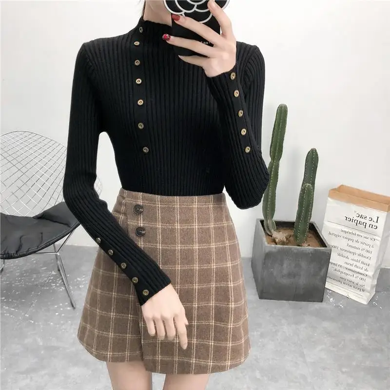 Повседневный осенне-зимний женский толстый свитер пуловеры с длинным рукавом и