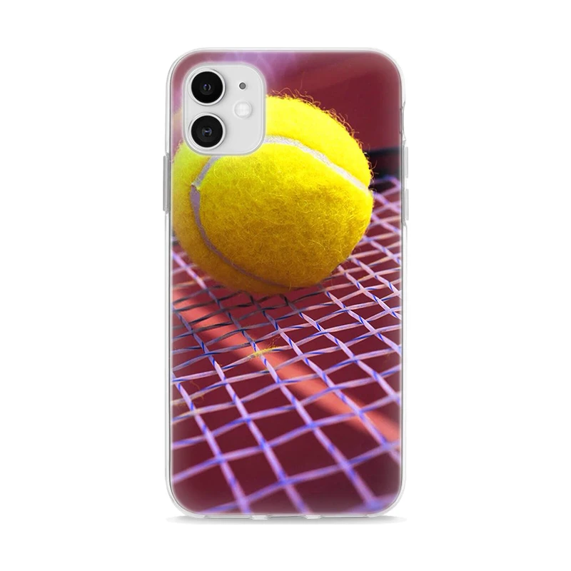 

Silicone Case for iPhone X XR XS MAX 11 Pro MAX 7 8 Plus 6 6S Plus 5S SE Soft Cover Tennis balls sports Case Coque