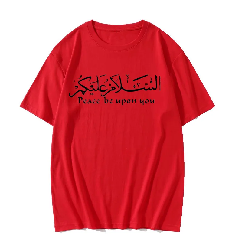 

100% cotton Women t-shirts blessing print T-shirt summer casual short-sleeved top red vintage t shirt korean Woman clothing