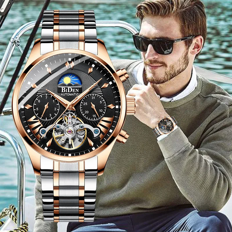 Механические спортивные мужские часы Топ бренд роскошные для мужчин деловые