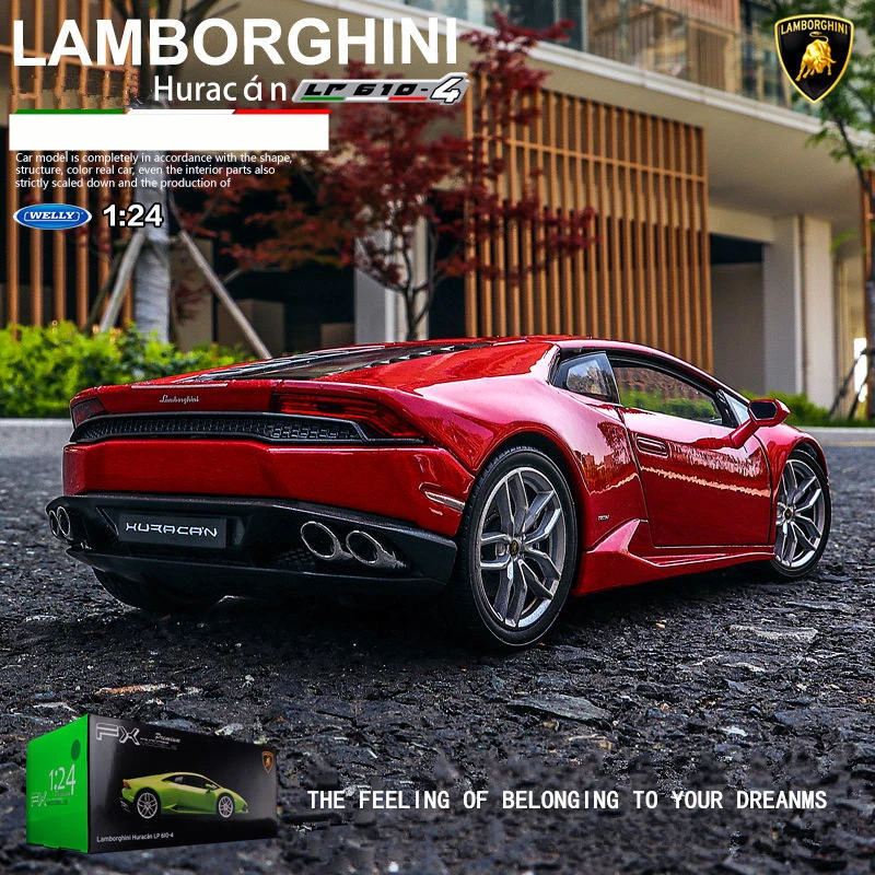 LP610-4 welly 1:24 Lamborghini LP610-4 car alloy car model simulation car decoration collection gift toy Die casting model boy toy - Цвет: LP610-4