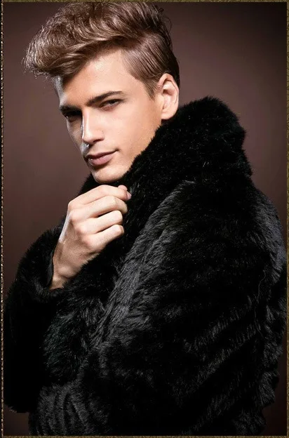 2019 зимняя винтажная мужская длинная парка из искусственного шубы меха ветровка