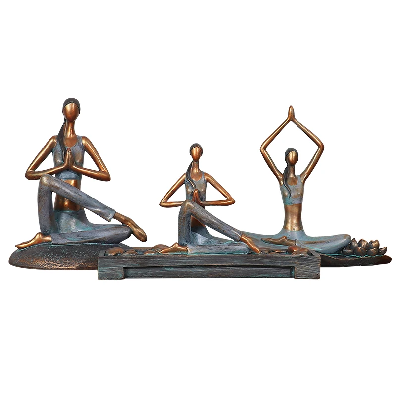 

Американская Художественная Скульптура для йоги, фигурка абстрактной йоги, Статуэтка из смолы, поделки дзен, украшение для дома, роскошная ...