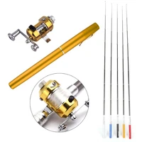 spinning portable feeder fishing rod pocket telescopic fishing pole pen shape reel wheel fishing rod aluminum alloy