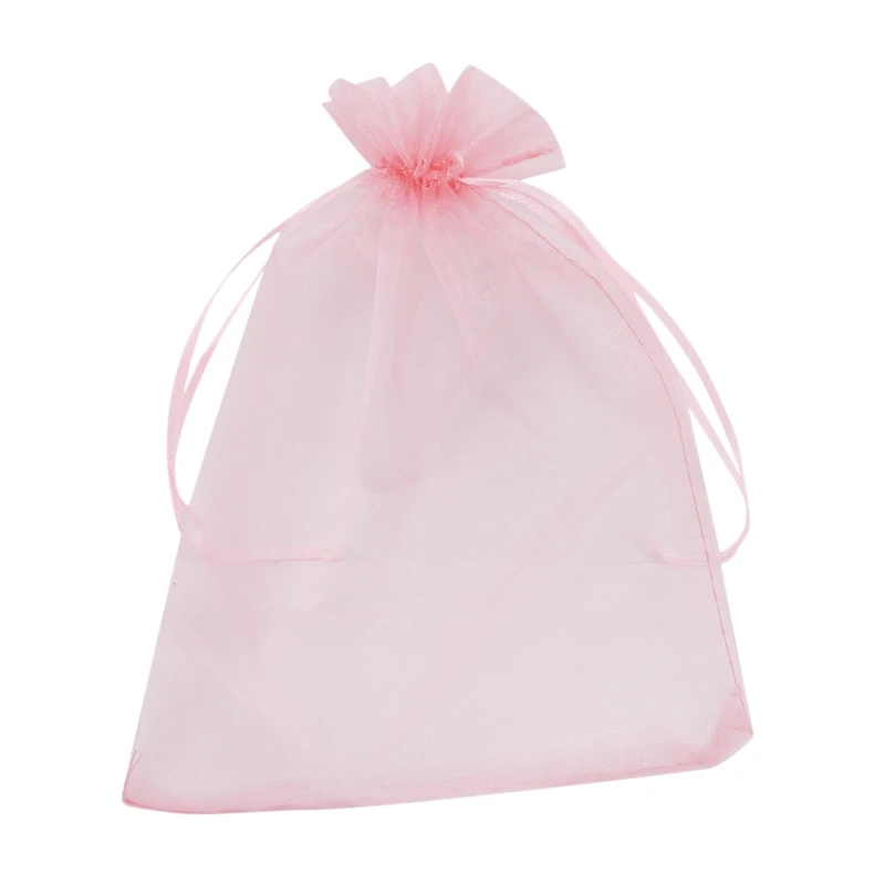 100Pcs Large Organza Bags Blush Pink 17X23 Cm Mesh Gift Drawstring Jewelry Pouches For Christmas Wedding | Дом и сад