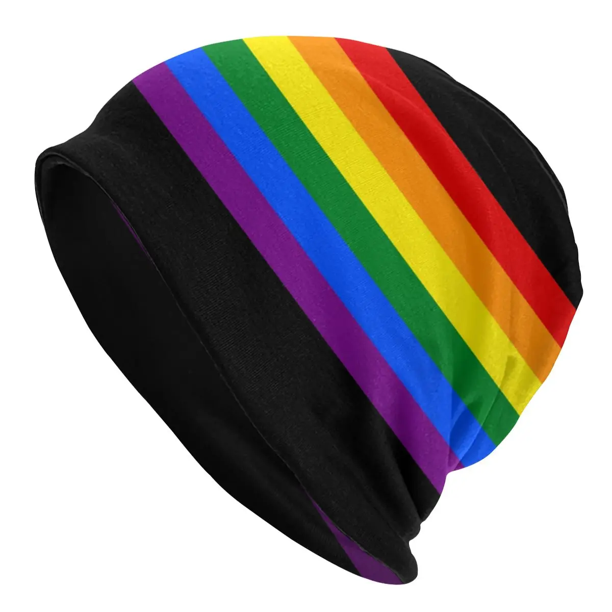 

Gay Pride Rainbow Stripe Skullies Beanies LGBT Queer Hats Vintage Ski Men Women Cap Spring Thermal Elastic Bonnet Knitting Hats