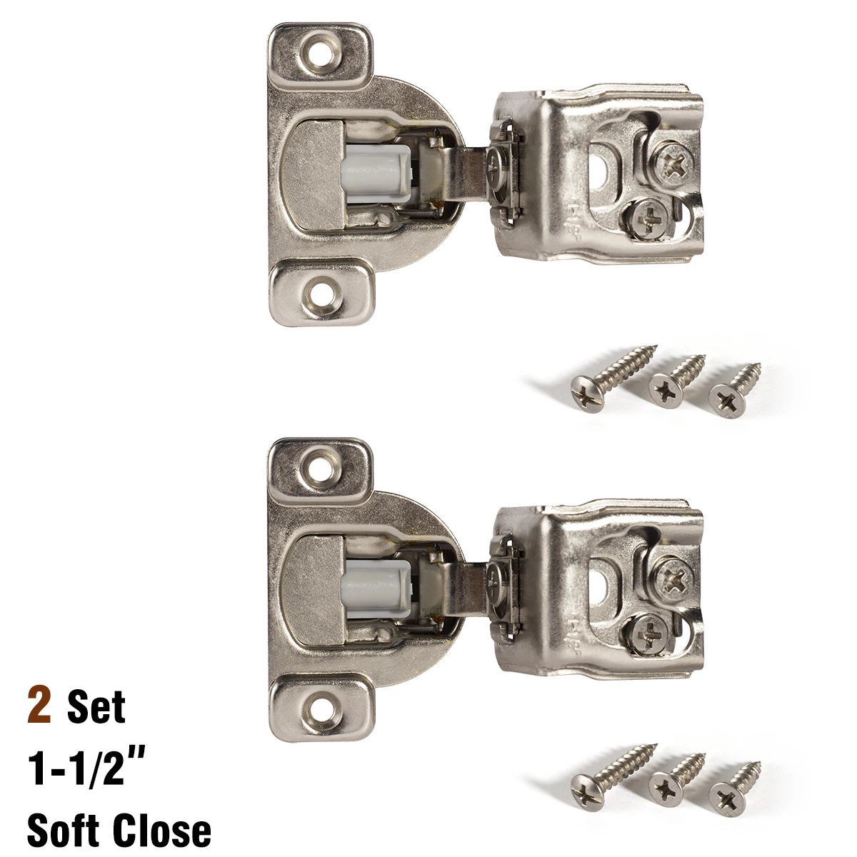 

Keenkee Петли для шкафа 2 шт., мягкие, никелевые, 1-1/2 дюйма