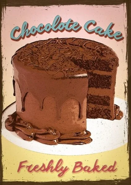 

Винтажный Забавный шоколадный торт, свежезапеченный металлический жестяной знак 8x12 дюймов, ретро, для дома, кухни, бара, паба, кафе, магазина...