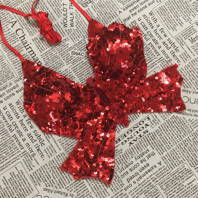 Женский топ на бретелях с открытой спиной и блестками | Женская одежда