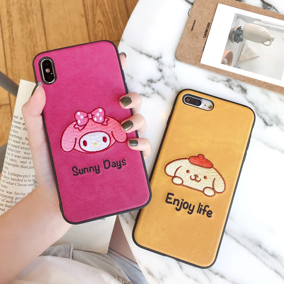 Чехол для телефона с милой мультяшной вышивкой Melody iPhone X 11 Pro Xs Max Xr 8 7 Plus 6 6s Мягкий