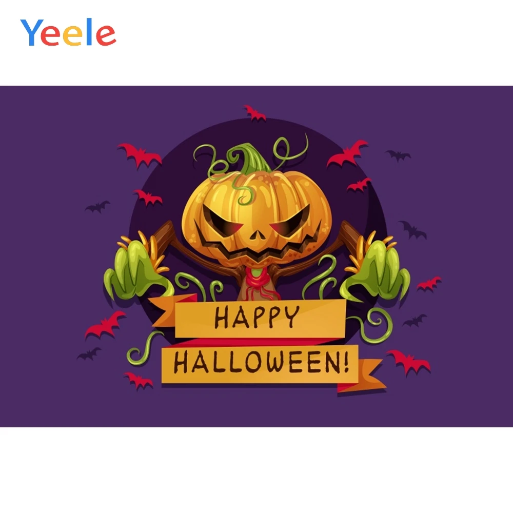 Yeele Хэллоуин страшная ночь Вечерние Тыква призрак летучие мыши Фотофон