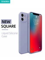 new luxury original square liquid silicone soft case for iphone 12 11 pro max 12 mini x xr xs 7 8 6 6s plus se 2020 phone cover
