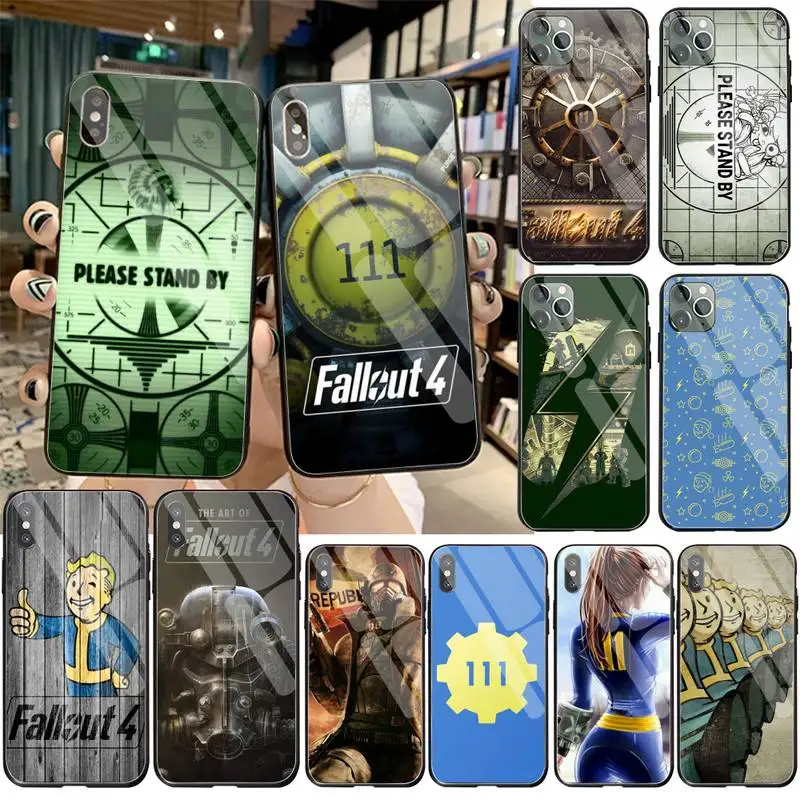 Чехол для телефона Fallout 4 с закаленным стеклом для iPhone 12 Pro Max Mini 11 Pro XR XS Max 8 X 7 6S 6 Plus SE 2020