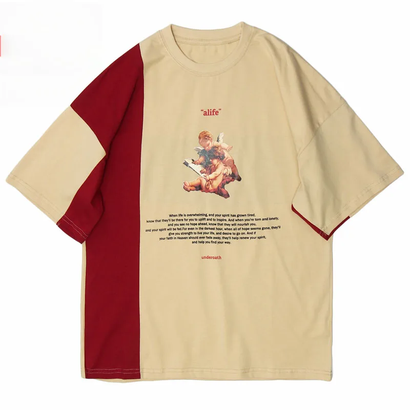 Футболка мужская оверсайз с коротким рукавом хлопковая уличная одежда в стиле