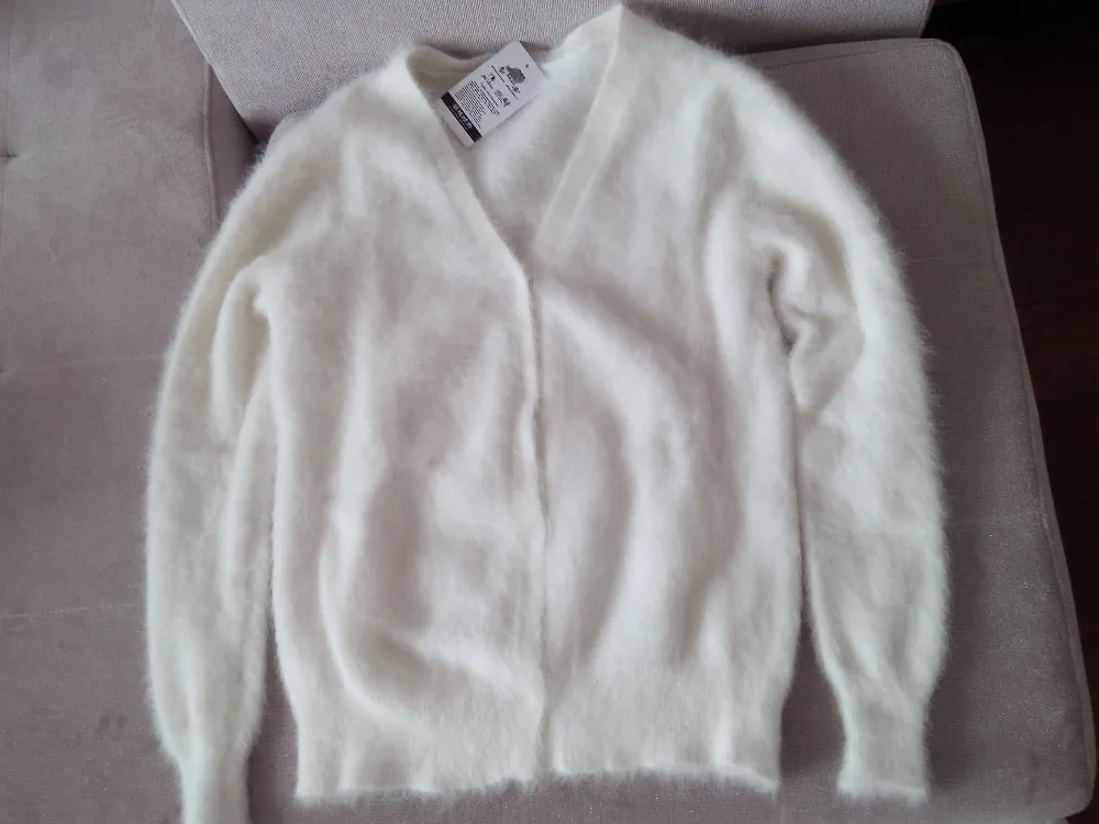 Женский Пушистый свитер кардиган с узкой юбкой норковый кашемир бесплатная