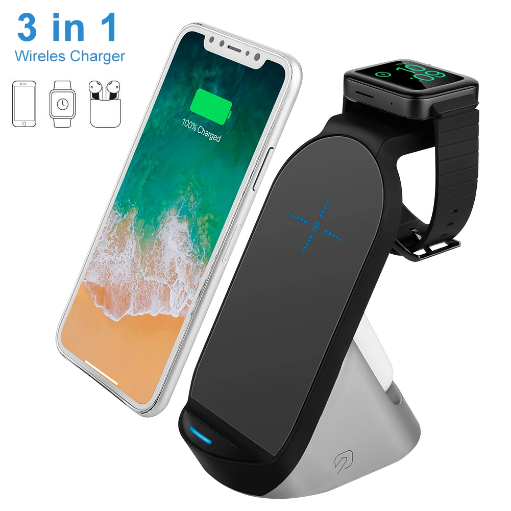 15 Вт тип-c беспроводной держатель для зарядного устройства быстрой зарядки QI 3 в 1