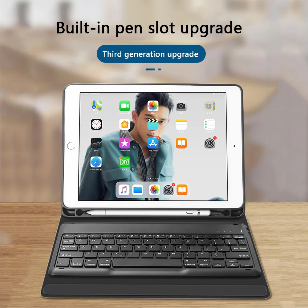 Для Air 1/Air 2/Pro 9,7/ iPad/ iPad Американский 7 цветов с подсветкой планшет Bluetooth клавиатура чехол с кожаным чехлом