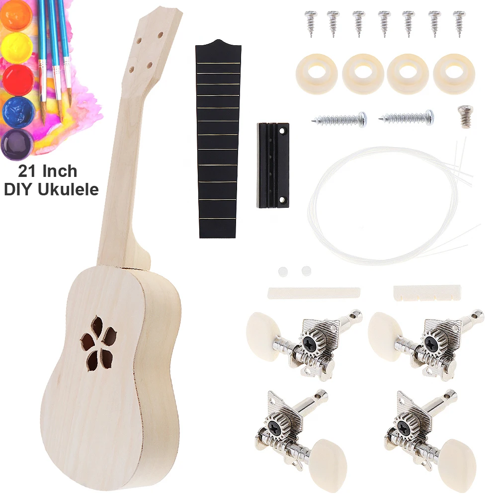 Укулеле 21 дюйм набор для рукоделия липа сопрано гавайская гитара картина ручной
