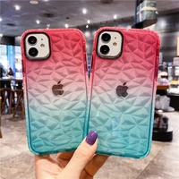 diamond pattern gradient color case for iphone 13 11 12 pro max silicone shockproof cover for iphone x xr xs max 7 8 plus cases
