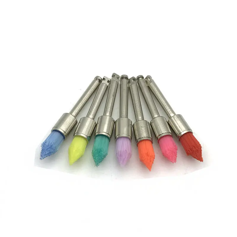 100 шт. Стоматологическая цветная нейлоновая защелка острая полировка щеток щетка