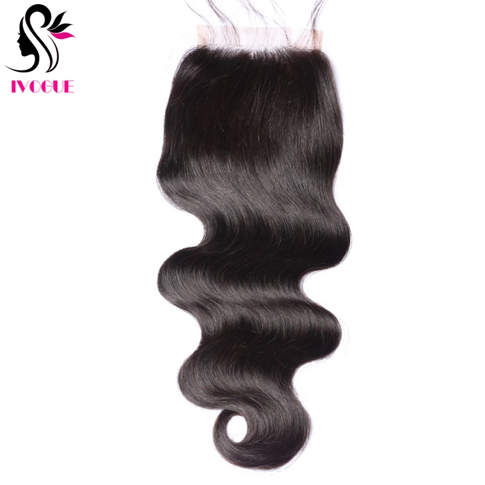 Enlarge 5*5 Fake Scalp Top Closure Body Wave Silk Base Lace Closure Human Hair Extensions with Baby Hair Natural Black Free Middle Part