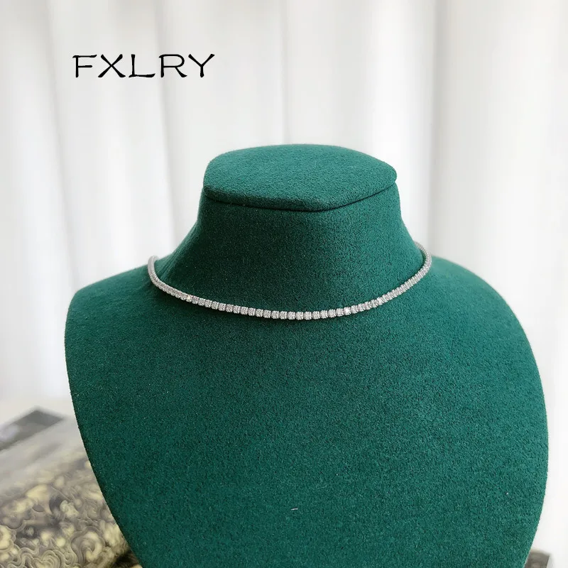 

Короткое ожерелье-чокер FXLRY из стерлингового серебра S925 пробы с микроинкрустацией из циркония, подарочное ювелирное изделие