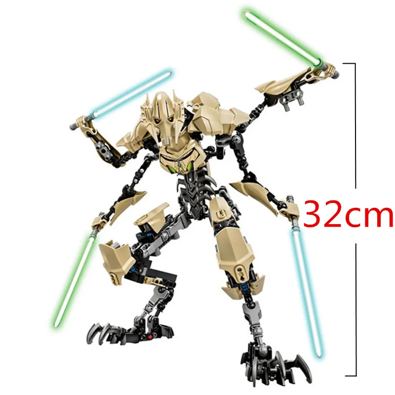 

452pcs Star Wars Figure Battle General Grievous With Lightsabers Model Mandalorian Buildable Building Block Luke Darth Vader Toy