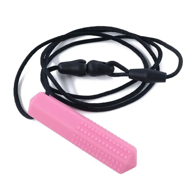 Collar de mordedor de silicona para ni&ntilde;os, colgante masticable sensorial, juguetes para autismo, TDAH, GXMB-4