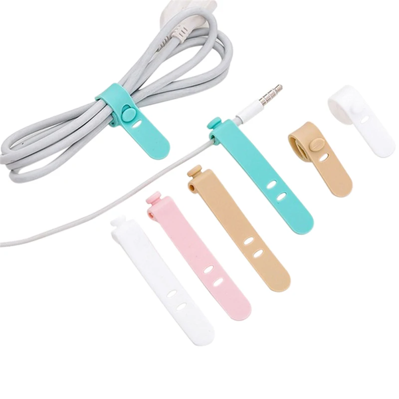 

1/4pcs Silicone Straps Data Cable Soft Tape USB Wire Cable Tie Cable Organizer For iphone Android Charging earphone winder