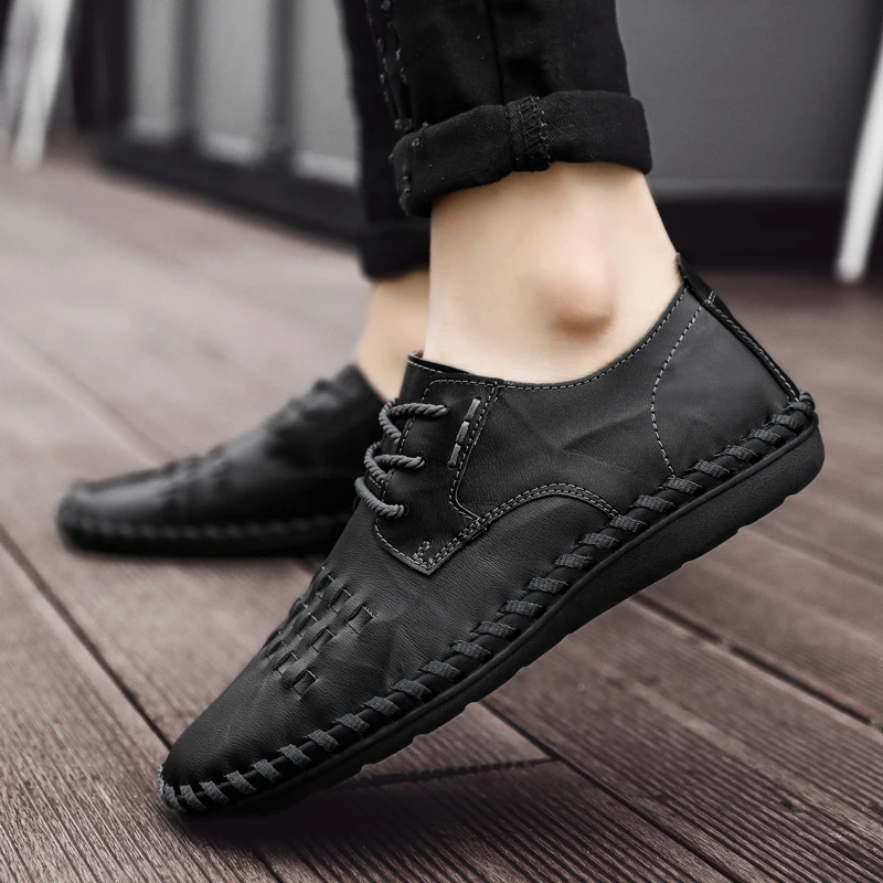 Brand Men's Casual Shoes High Quality Leather Comfortable Breathable Men Outdoor Non-slip Zapatos De Hombre | Обувь